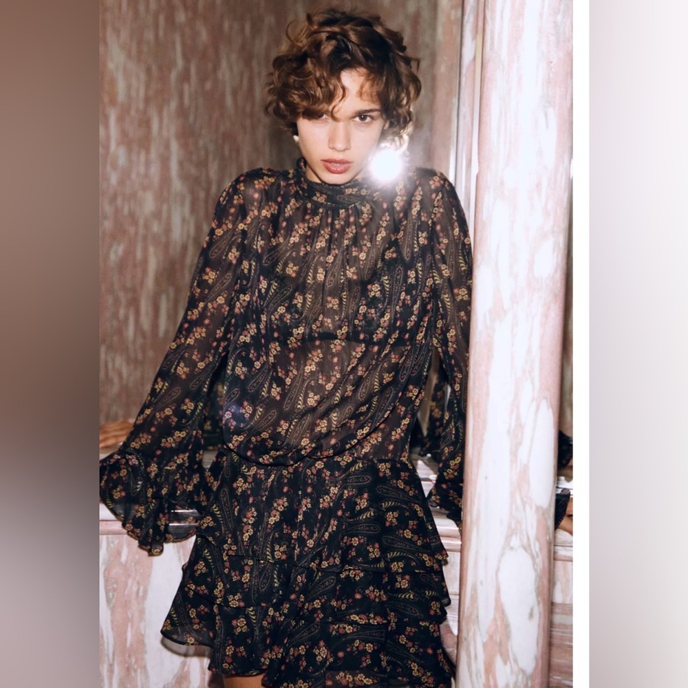 Floral Sheer Black dress